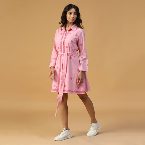 Organic Handwoven Cotton Short Dress